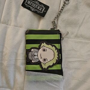 Beetlejuice Striped Wallet with Character Patch